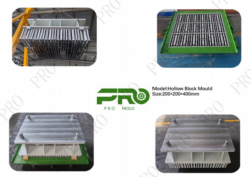 PRO MOLD ஹை-எண்ட் ஹாலோ பிளாக் மோல்ட்ஸ் POYATOS செங்கல் தயாரிக்கும் இயந்திரங்களுக்காக சவூதி அரேபியாவிற்கு வெற்றிகரமாக வழங்கப்பட்டது